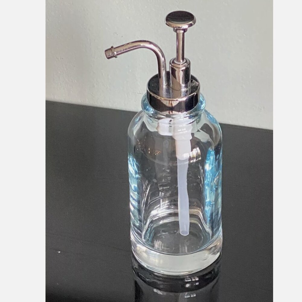Elegant Glass Bathroom or Kitchen Liquid Soap Dispenser hand blown